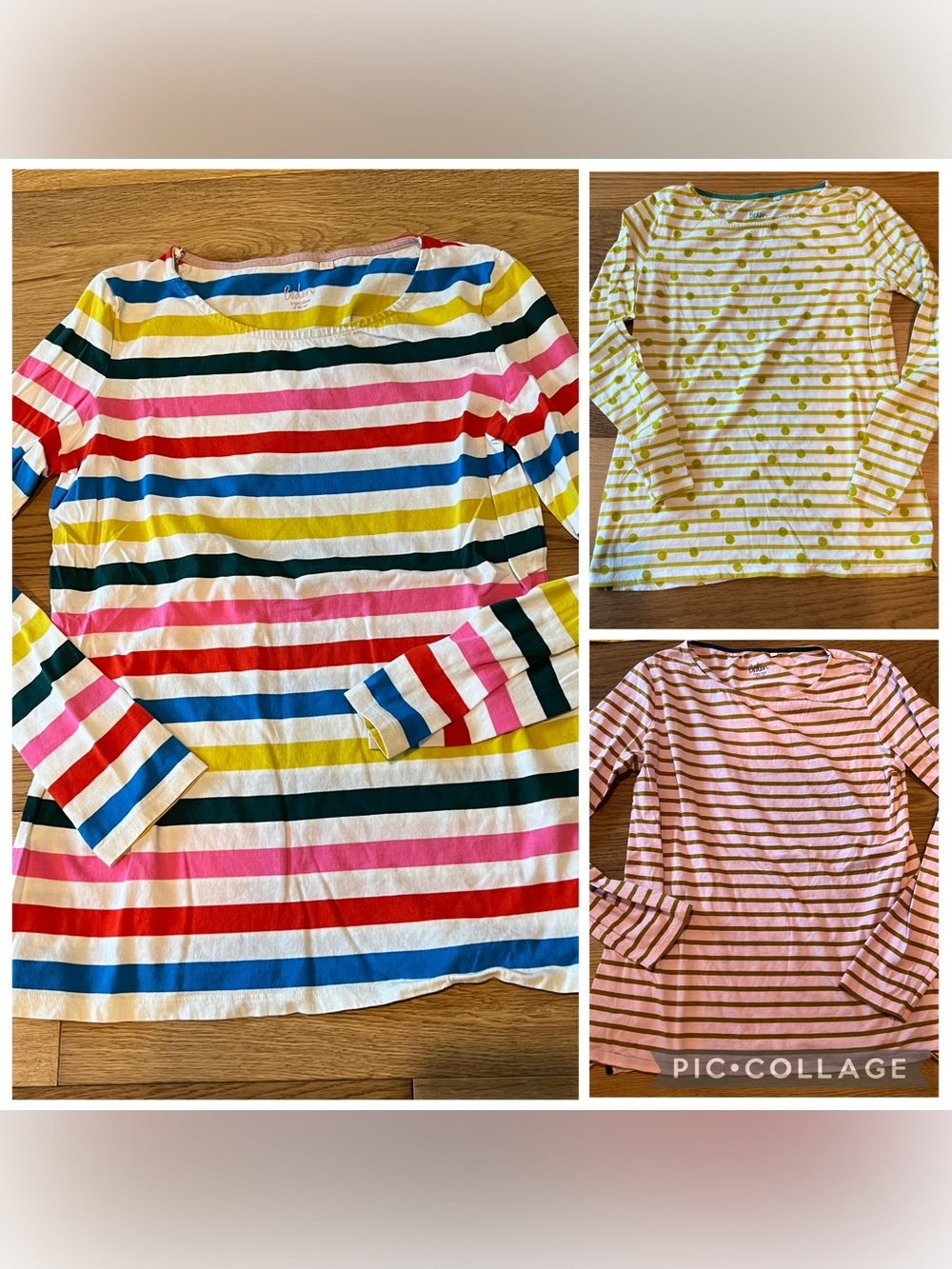 Boden Bundle of Three Breton Stripe Long Sleeve Tees